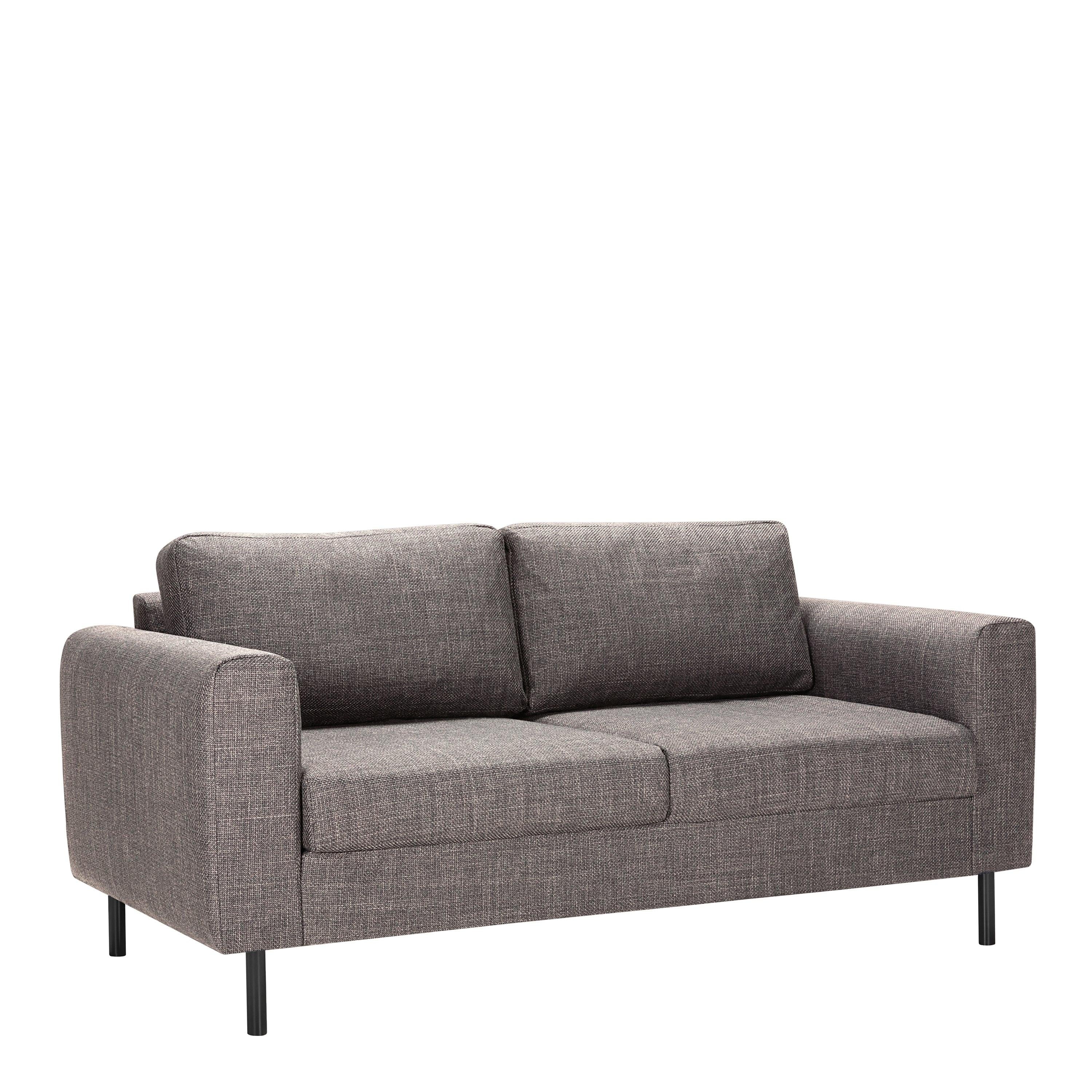 Omaha Set of 2 x 2 Seater Sofas in Basel Light Grey Brown Fabric - image 2