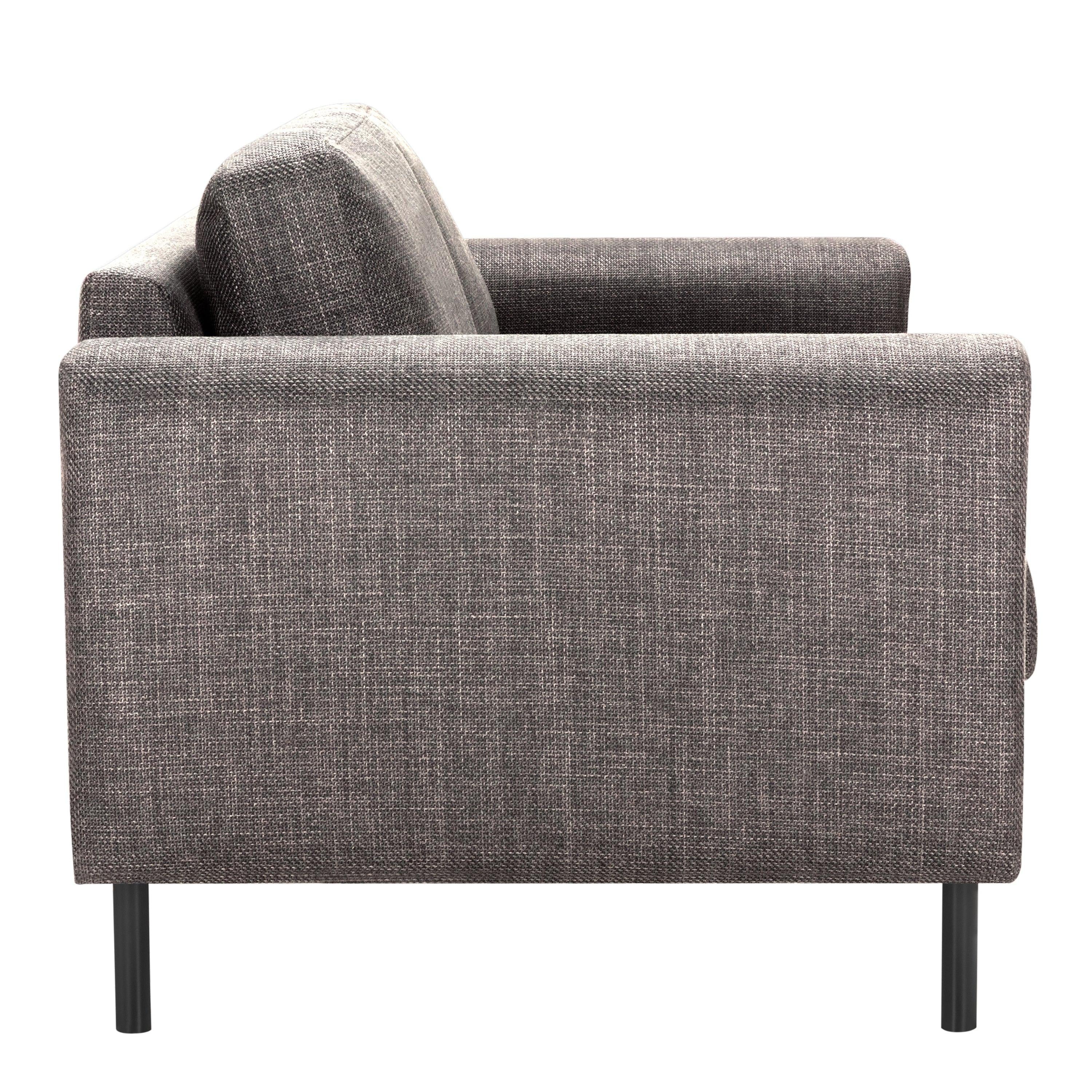 Omaha Set of 2 x 2 Seater Sofas in Basel Light Grey Brown Fabric - image 6