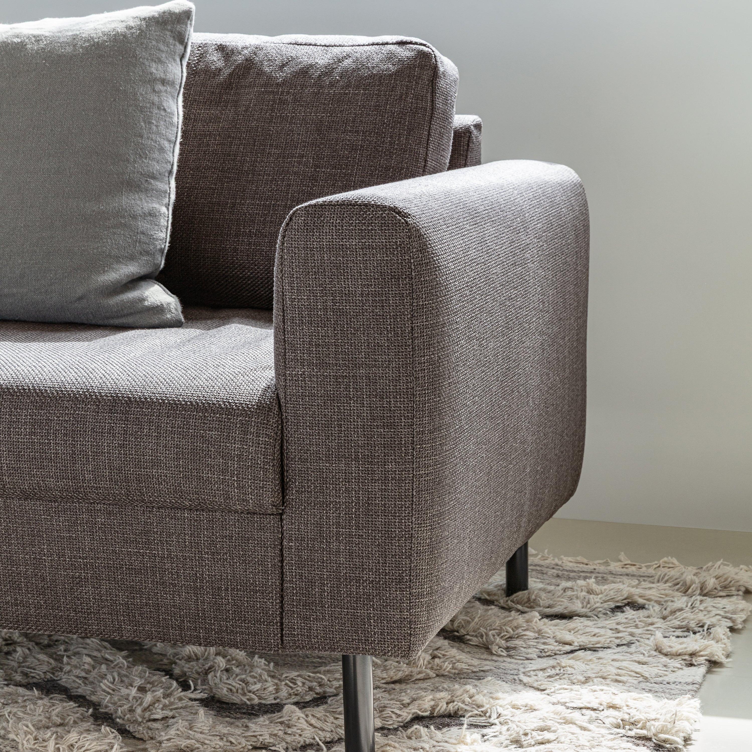 Omaha 2 + 3 Seater Sofa set in Basel Light Grey Brown Fabric - image 13