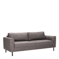 Omaha Set of 2 x 3 Seater Sofas in Basel Light Grey Brown Fabric - image 2