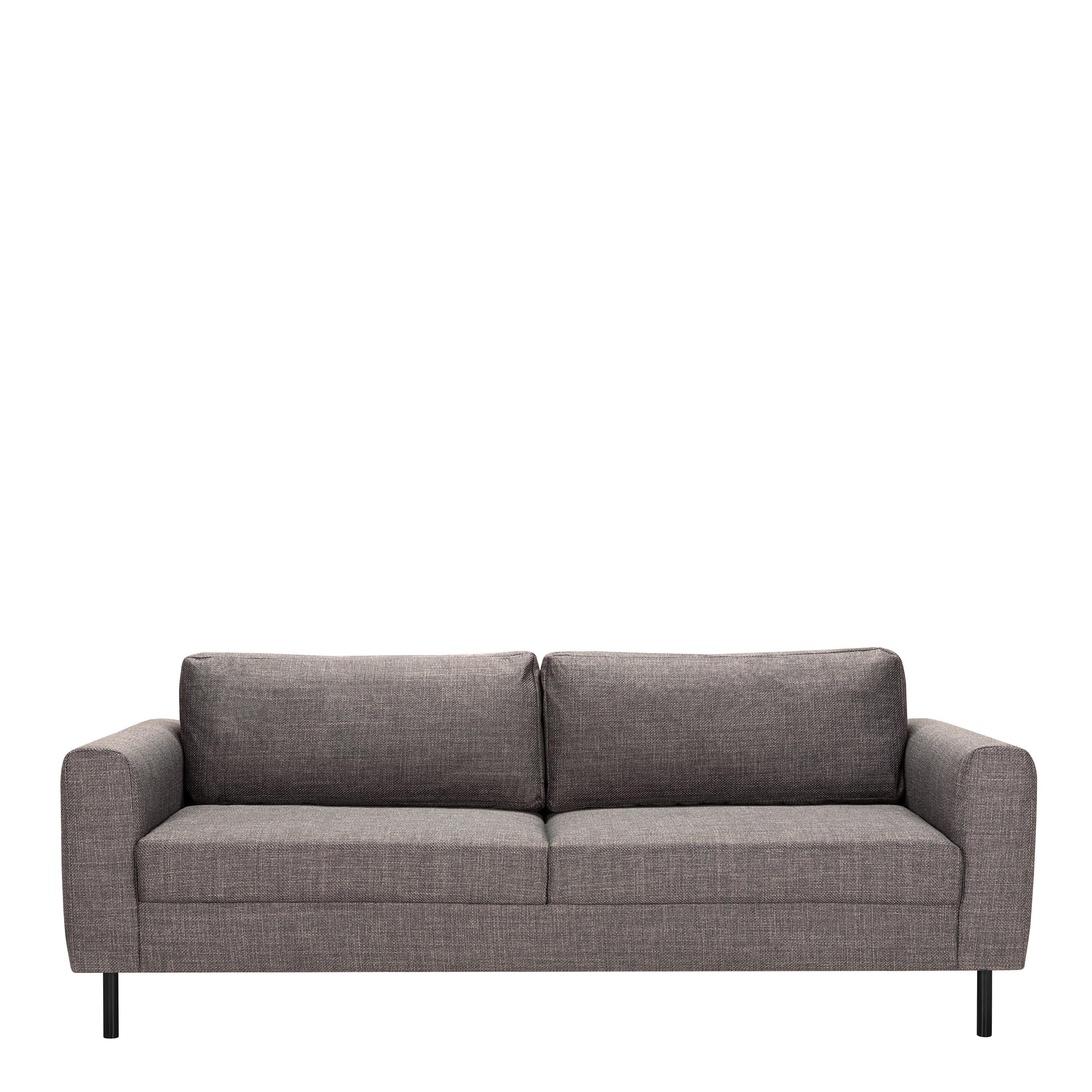 Omaha Set of 2 x 3 Seater Sofas in Basel Light Grey Brown Fabric - image 3
