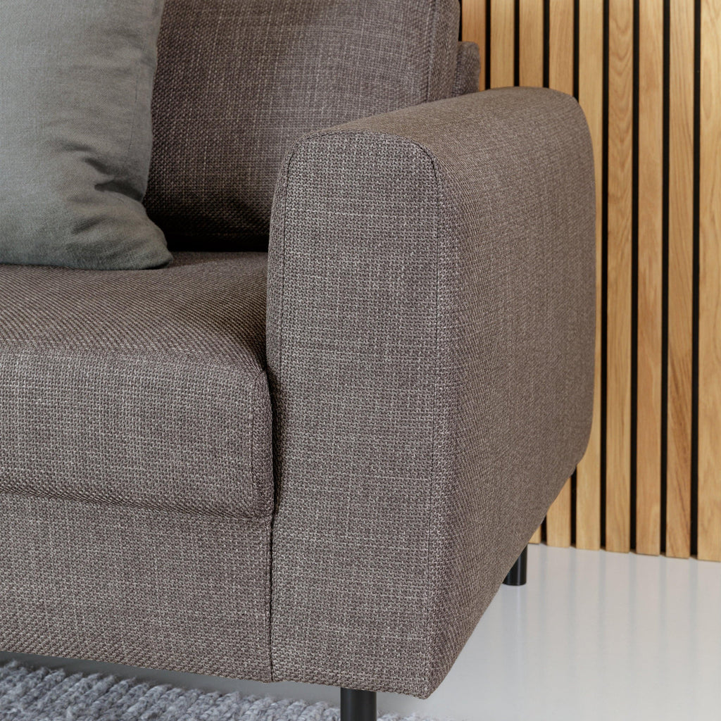 Omaha Set of 2 x 3 Seater Sofas in Basel Light Grey Brown Fabric - image 8
