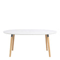 Belina Oval Dining Table in White & Oak - image 2