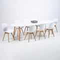 Belina Oval Dining Table in White & Oak - image 4
