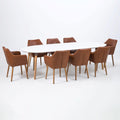 Belina Oval Dining Table in White & Oak - image 5
