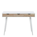 Neptun 3 Drawer Desk in White with 3 Oak Drawers - image 2