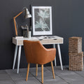 Neptun 3 Drawer Desk in White with 3 Oak Drawers - image 5