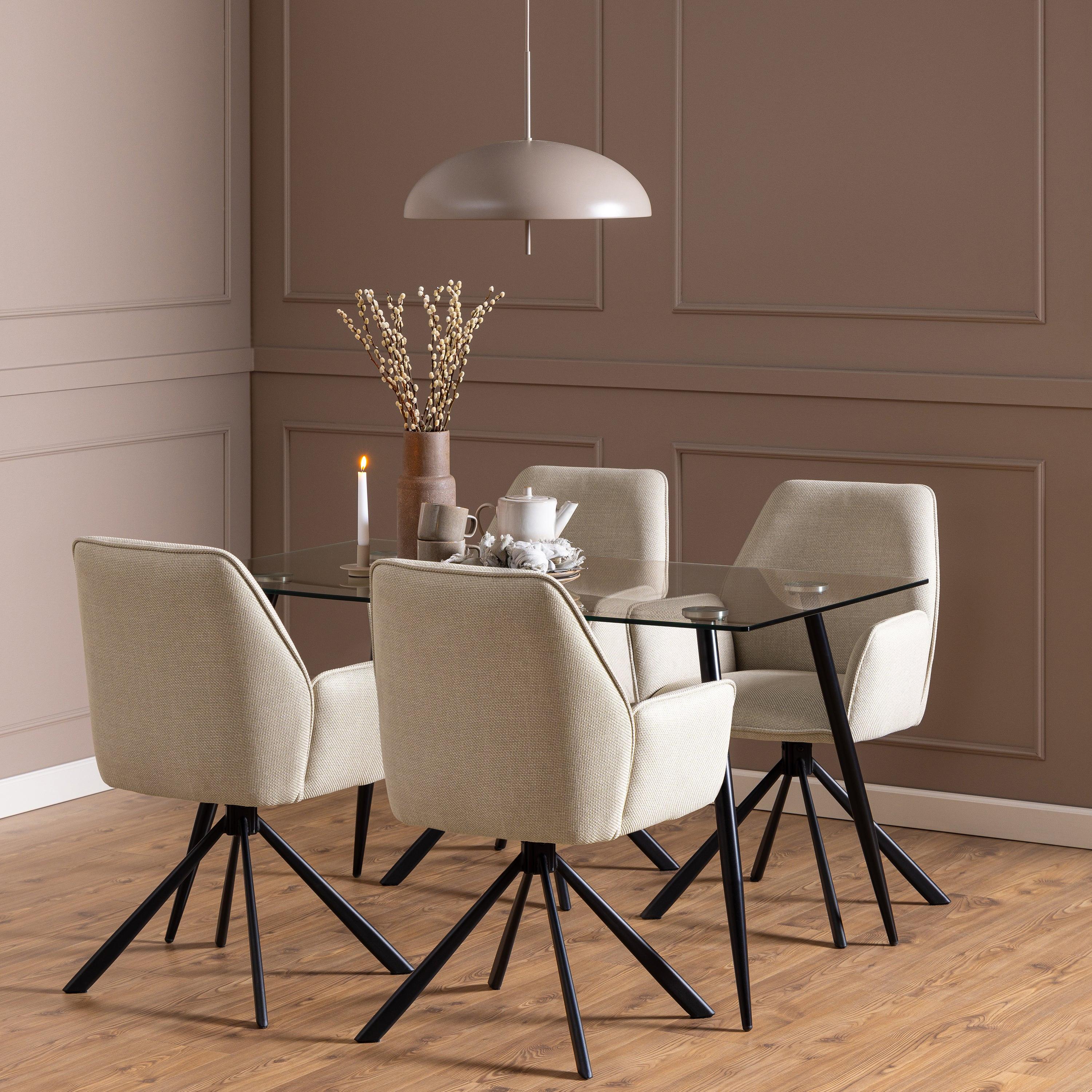 Wilma Dining Table with Glass Top 140x80cm - image 3