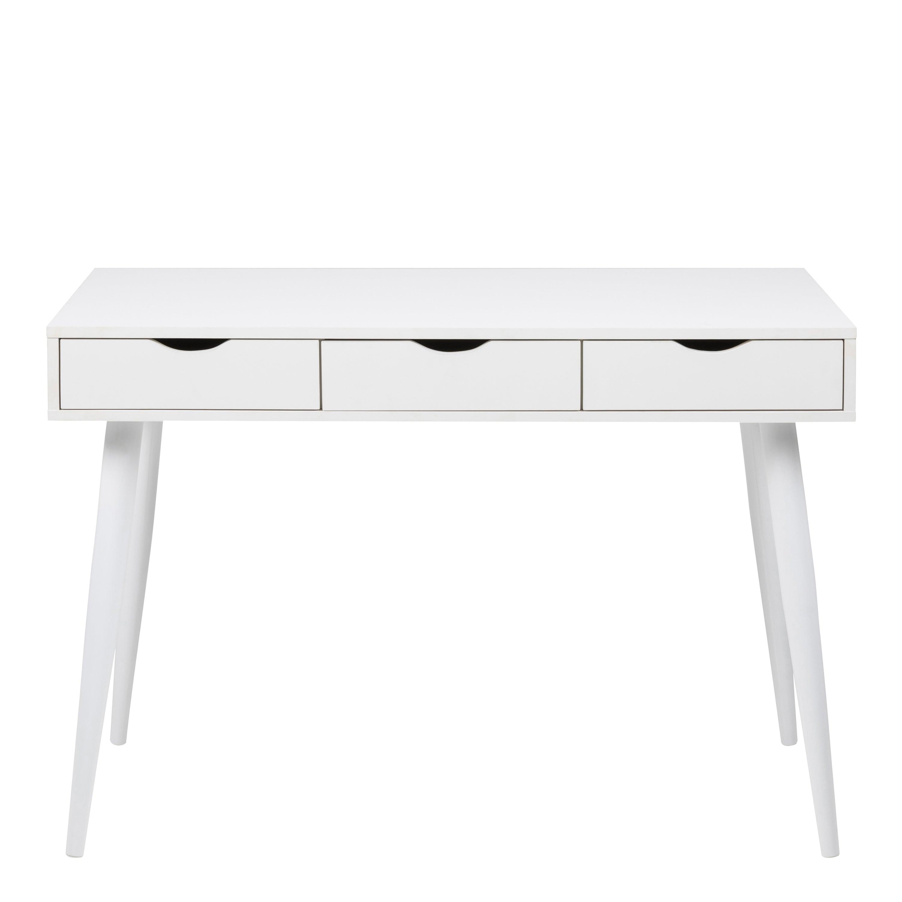 Neptun 3 Drawer Office Desk in White - image 2