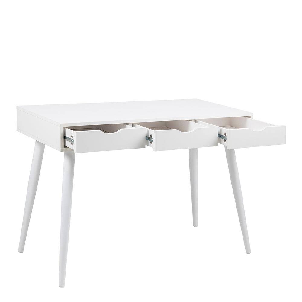Neptun 3 Drawer Office Desk in White - image 3
