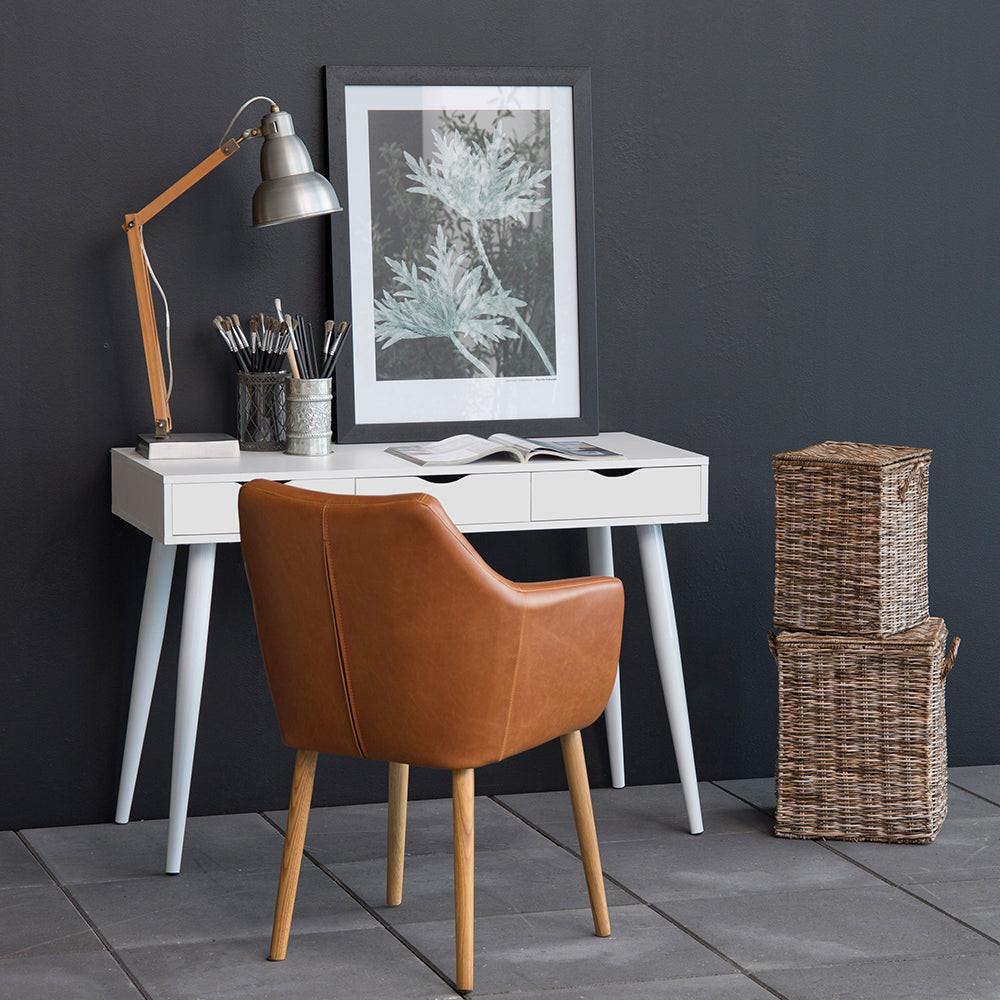 Neptun 3 Drawer Office Desk in White - image 5