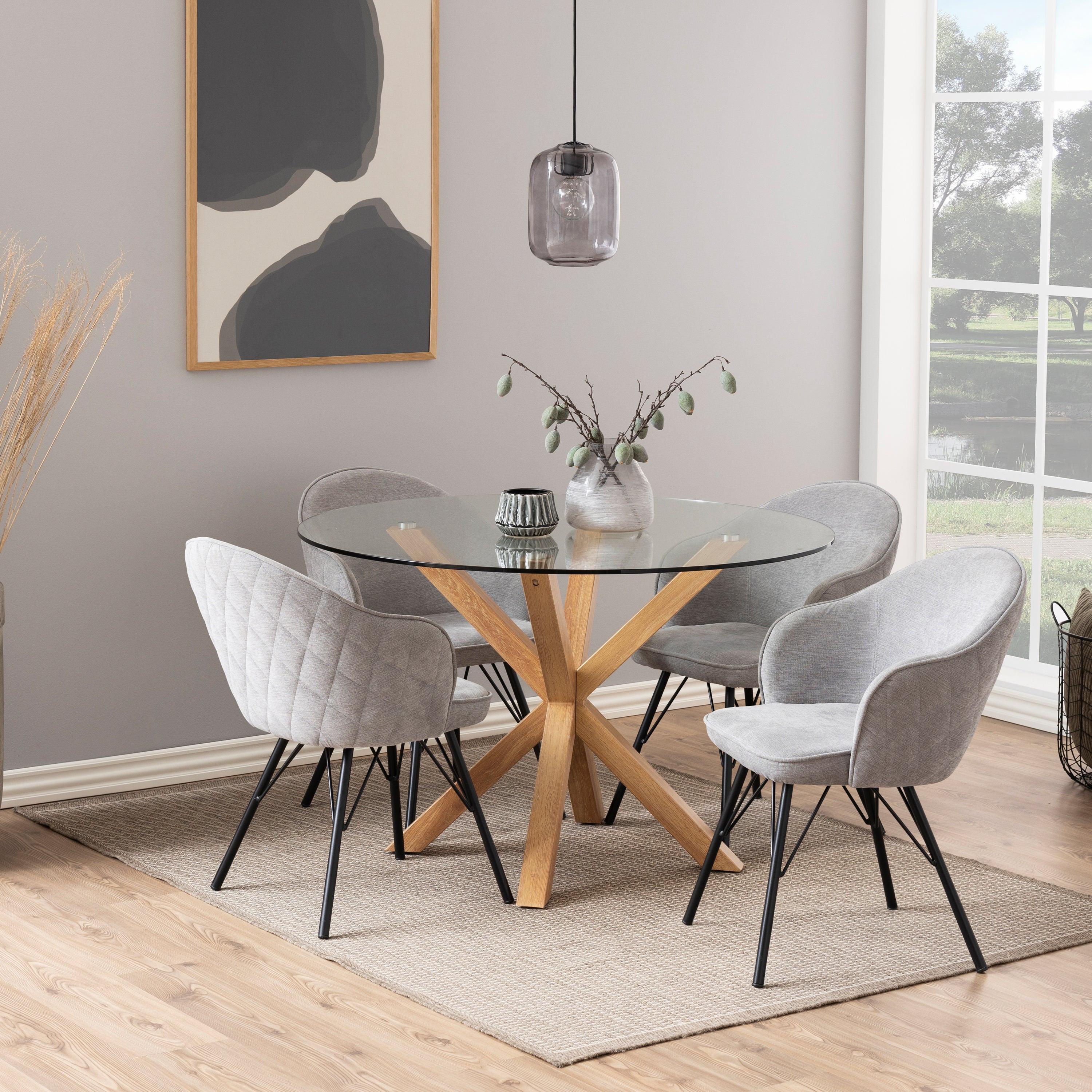 Heaven Round Dining Table with Glass Top 119x75.5cm - image 3