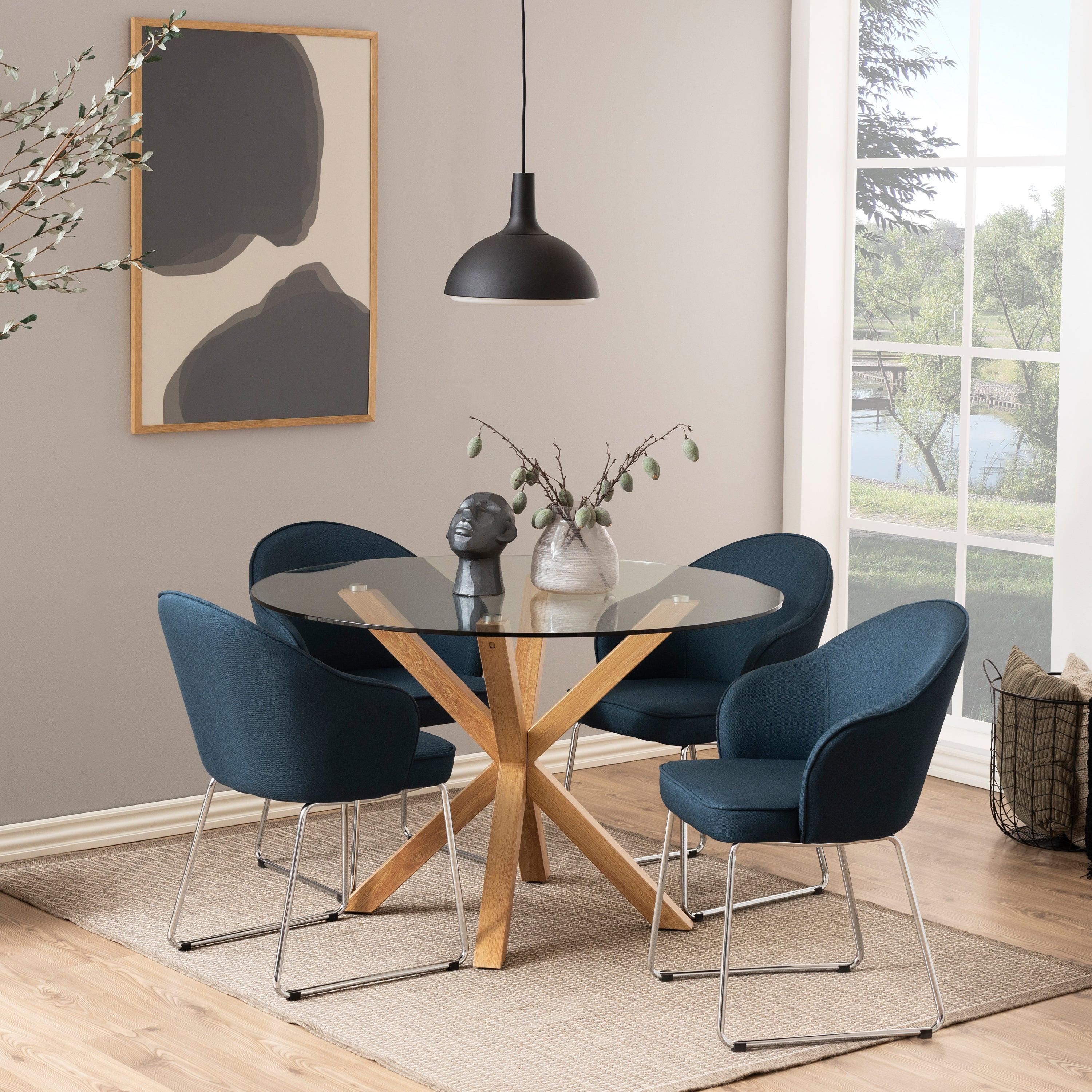 Heaven Round Dining Table with Glass Top 119x75.5cm - image 4
