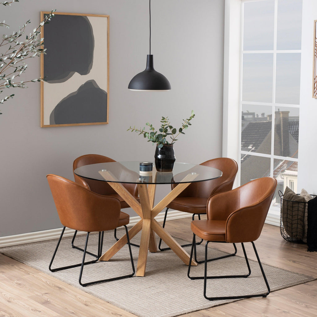 Heaven Round Dining Table with Glass Top 119x75.5cm - image 5