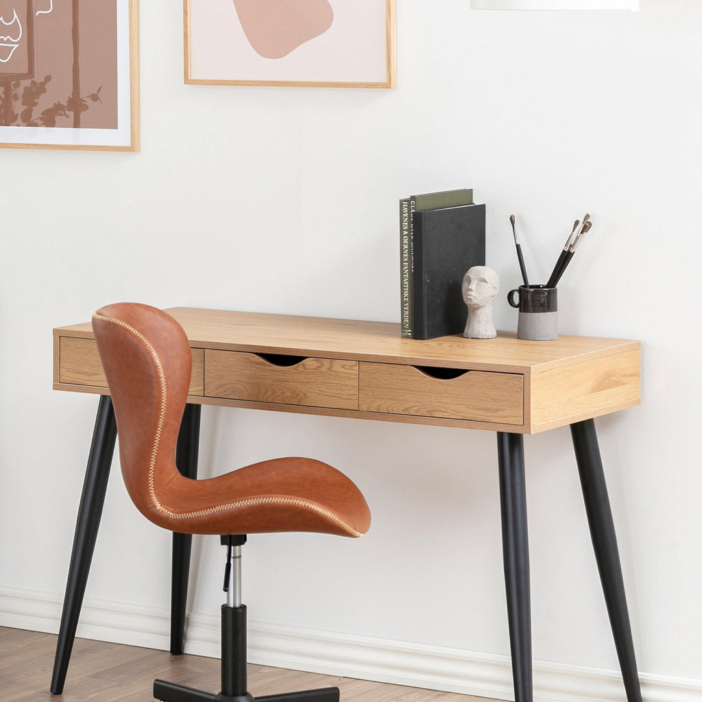 Neptun 3 Drawer Office Desk in Oak - image 8