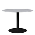 Tarifa Round Dining Table with White Polished Marble Top and Black Base 110cm - image 2