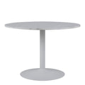 Tarifa Round Dining Table with White Polished Marble Top and White Base 110cm - image 2