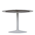 Tarifa Round Dining Table with White Polished Marble Top and White Base 110cm - image 4
