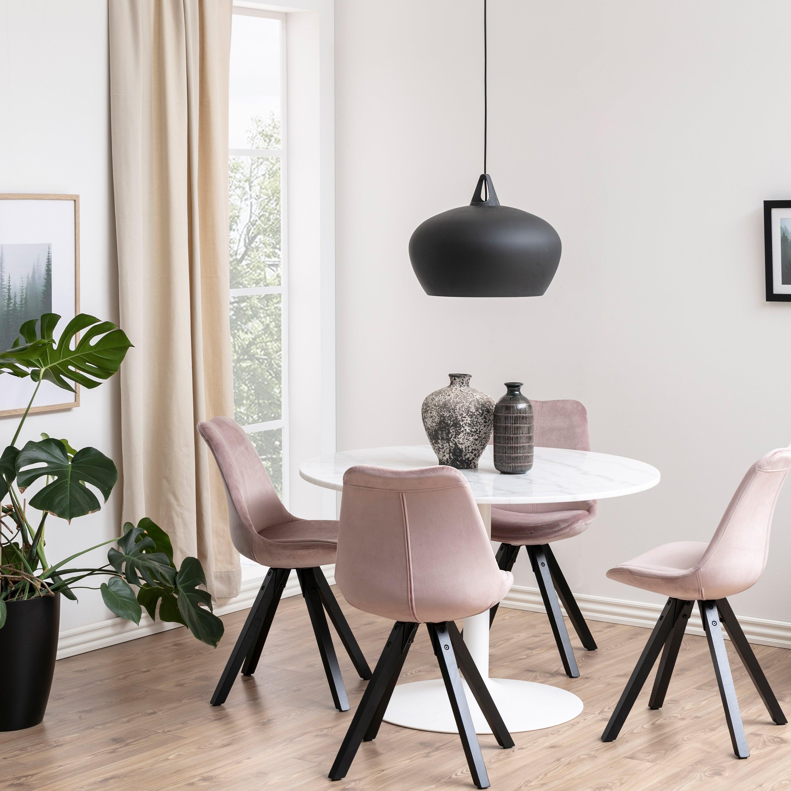 Tarifa Round Dining Table with White Polished Marble Top and White Base 110cm - image 5