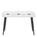 Neptun 3 Drawer Office Desk in White with Black Legs - image 2
