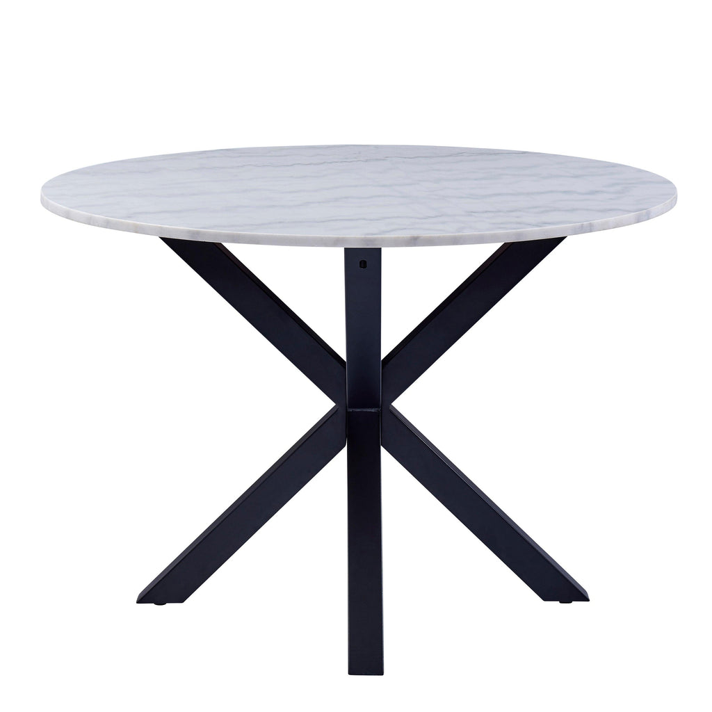 Heaven Round Dining Table with White Polished Marble Top - image 2