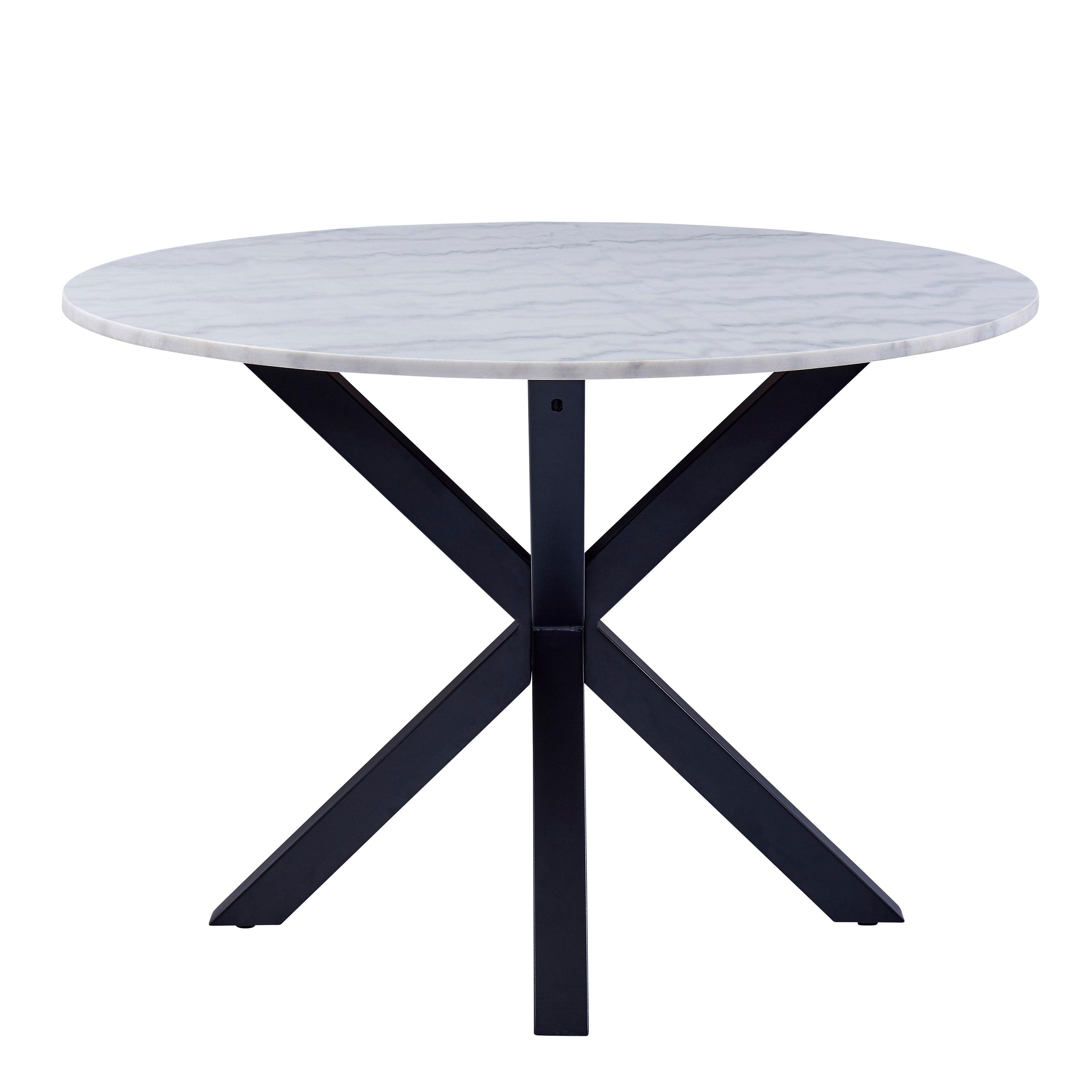 Heaven Round Dining Table with White Polished Marble Top - image 2