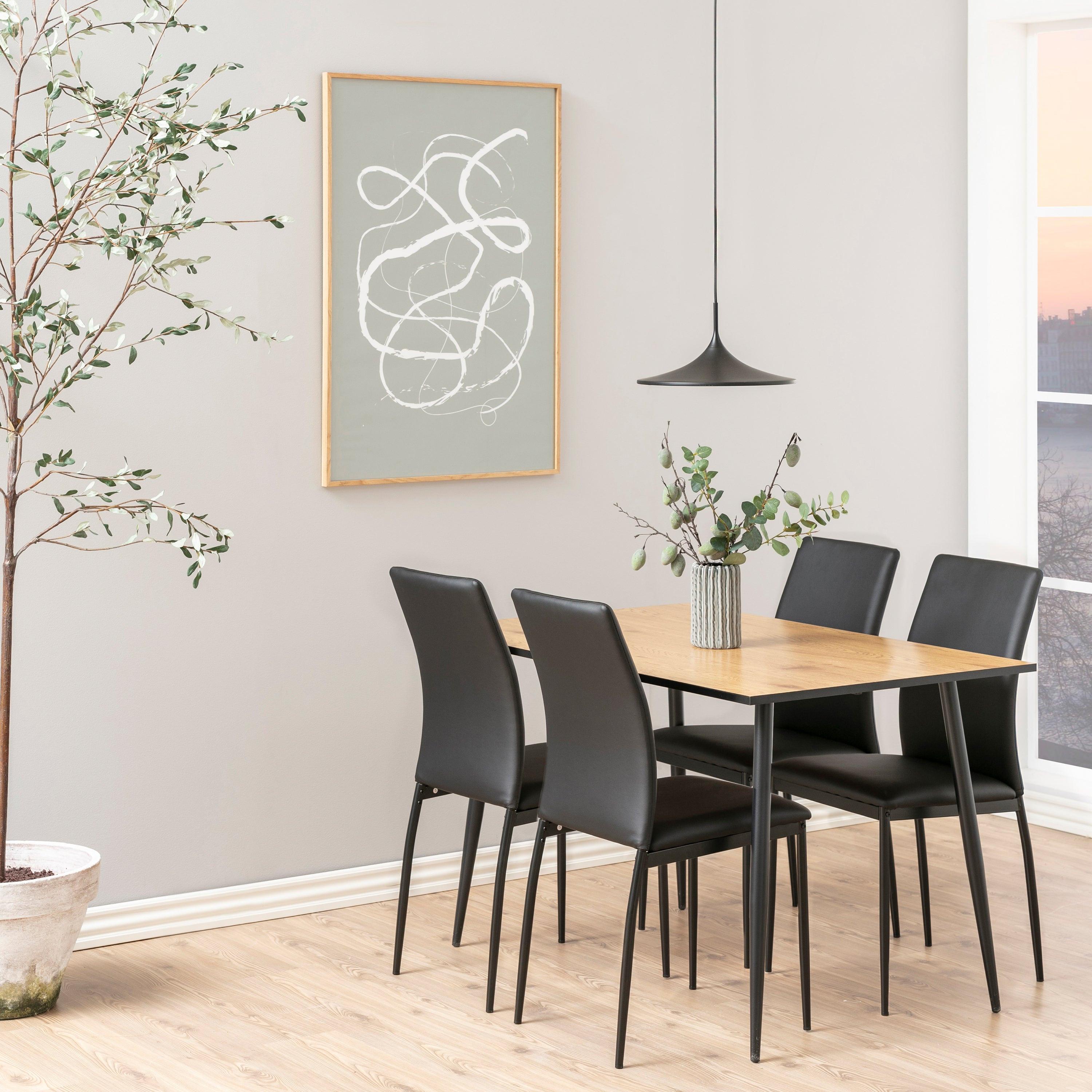 Wilma Dining Table with Oak Top & Black Legs 120x80cm - image 3