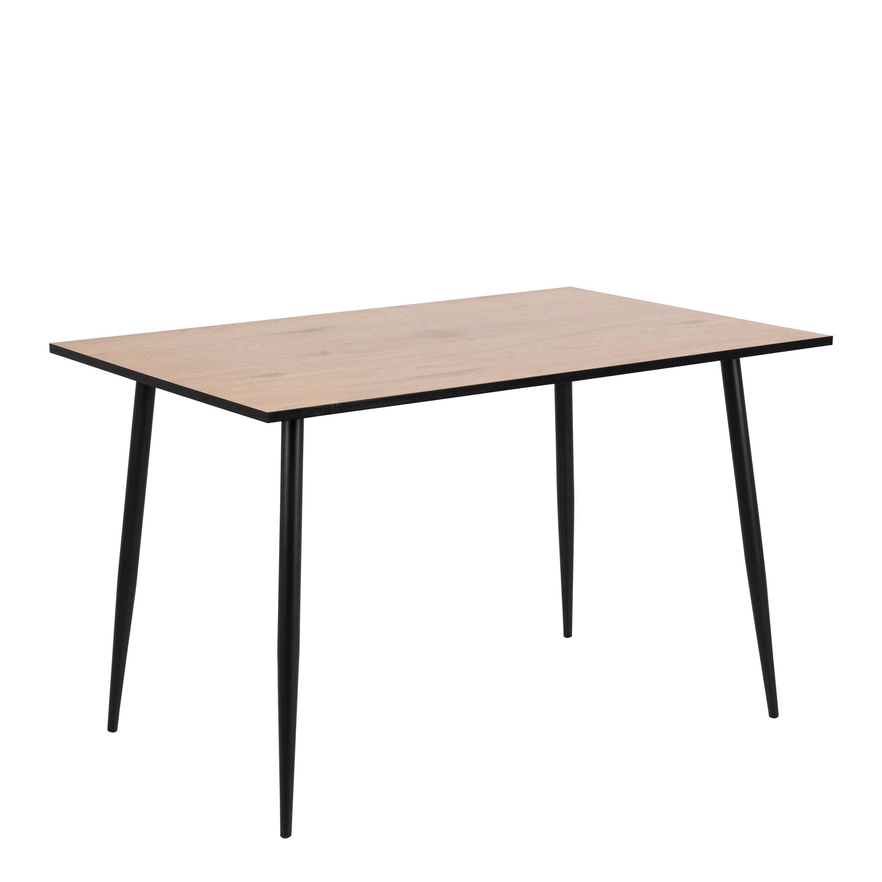 Wilma Dining Table with Oak Top & Black Legs 120x80cm includes 4 Celia Dining Chairs in Light Grey - image 2
