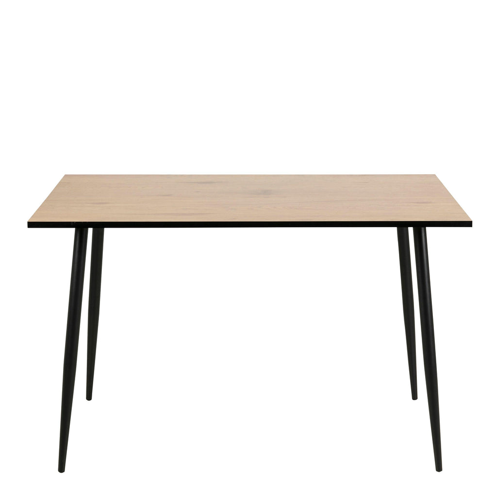Wilma Dining Table with Oak Top & Black Legs 120x80cm includes 4 Celia Dining Chairs in Light Grey - image 3