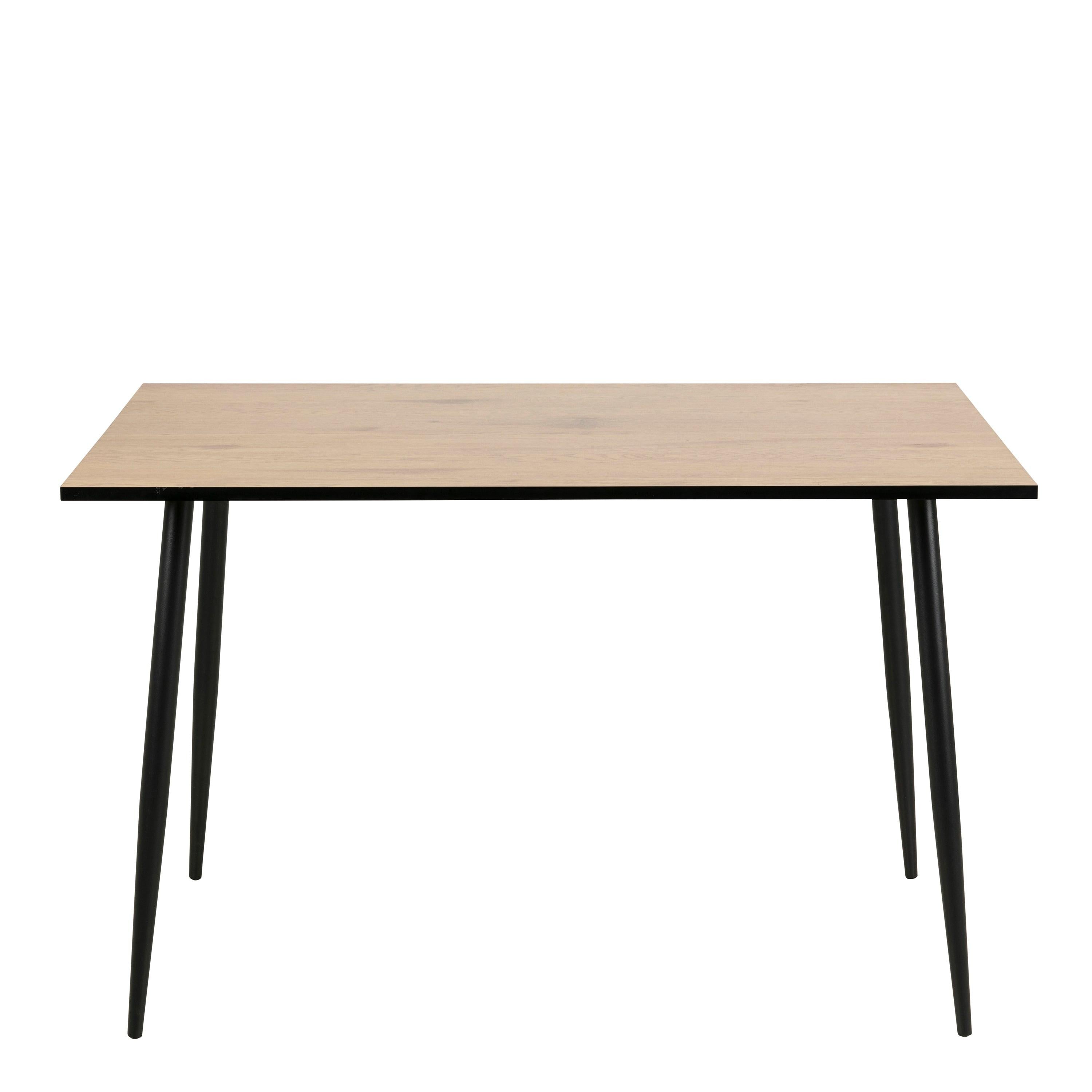 Wilma Dining Table with Oak Top & Black Legs 120x80cm includes 4 Celia Dining Chairs in Light Grey - image 3