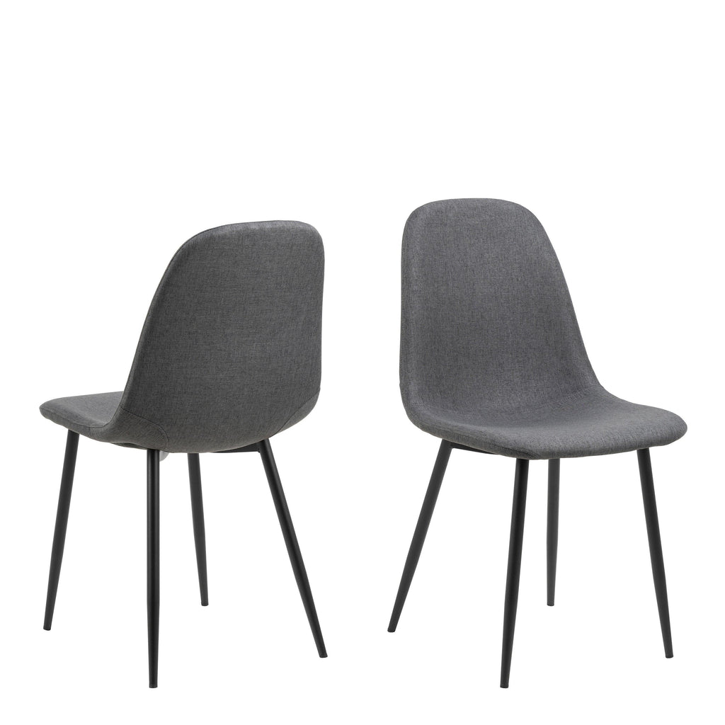 Wilma Dining Table with Oak Top & Black Legs 120x80cm includes 4 Celia Dining Chairs in Light Grey - image 4