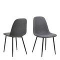 Wilma Dining Table with Oak Top & Black Legs 120x80cm includes 4 Celia Dining Chairs in Light Grey - image 4