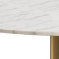 Corby Round Dining Table with White Polished Marble Top & Gold Base inc 4 Batilda Dining Chairs in Copper - image 3