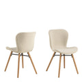 Corby Round Dining Table with White Polished Marble Top & Gold Base inc 4 Batilda Dining Chairs in Cream/Oak Legs - image 5