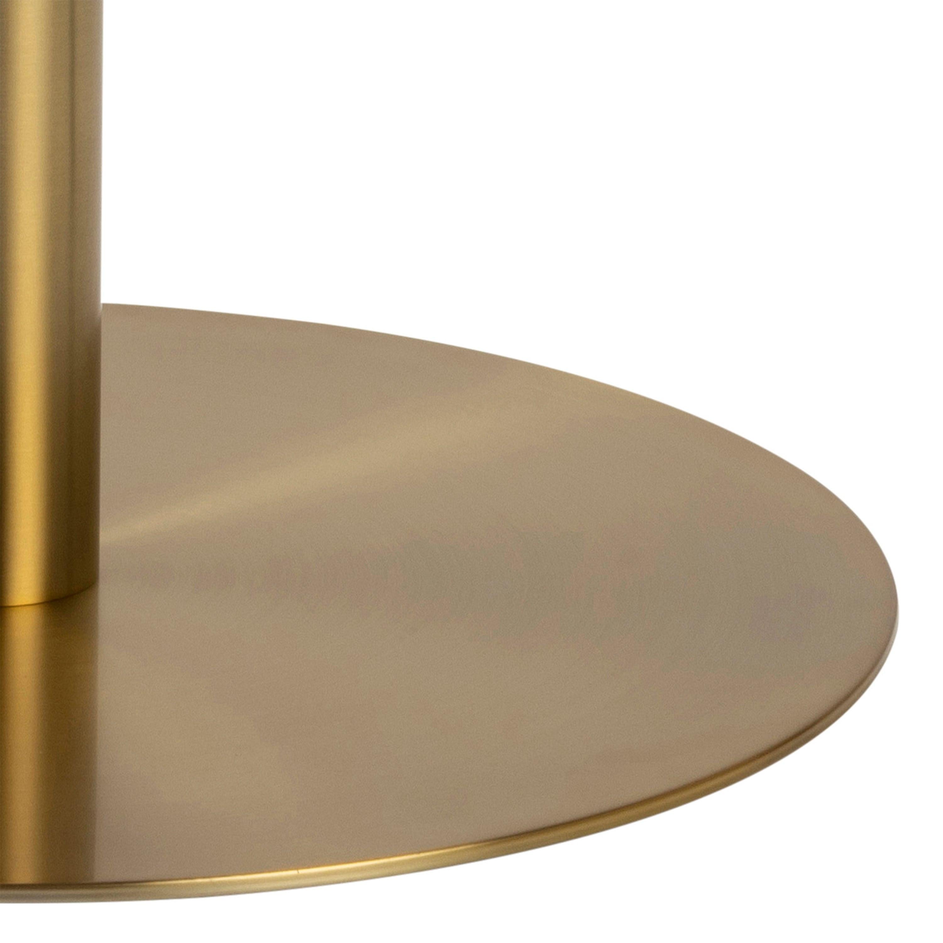 Corby Round Dining Table with White Polished Marble Top & Gold Base inc 4 Batilda Dining Chairs in Grey/Oak Legs - image 4