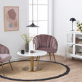 Corby Round Coffee Table with White Polished Marble Top & Gold Base - image 3