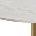 Corby Round Coffee Table with White Polished Marble Top & Gold Base - image 4