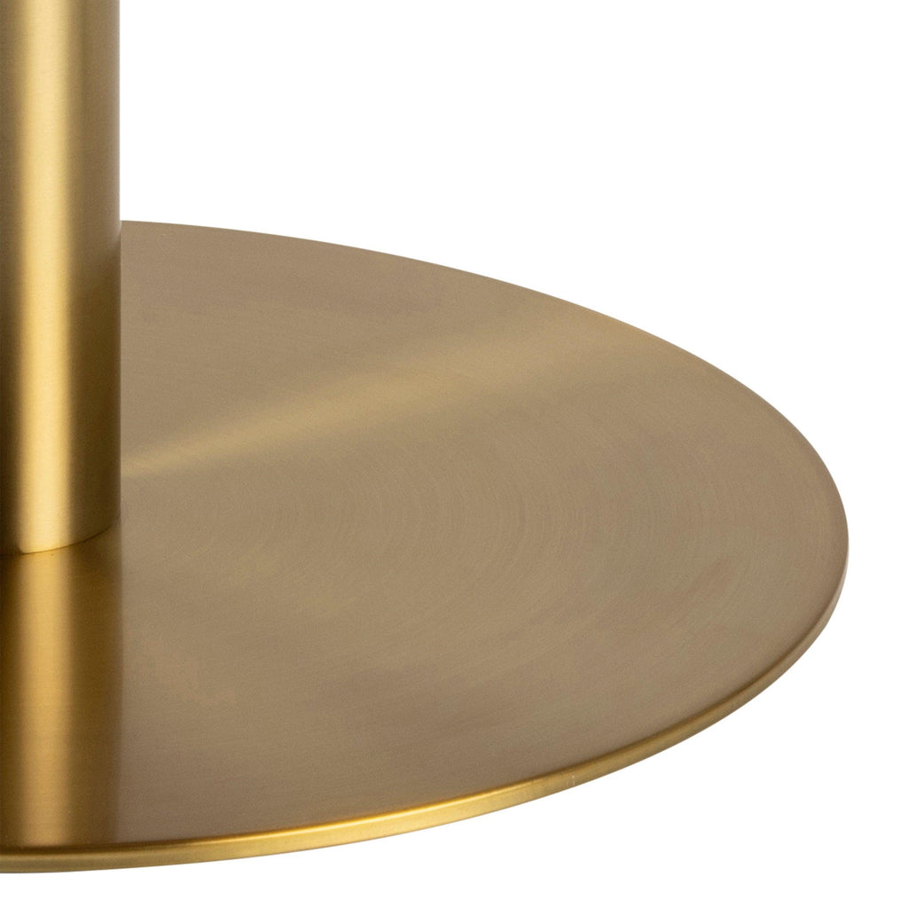 Corby Round Coffee Table with White Polished Marble Top & Gold Base - image 5