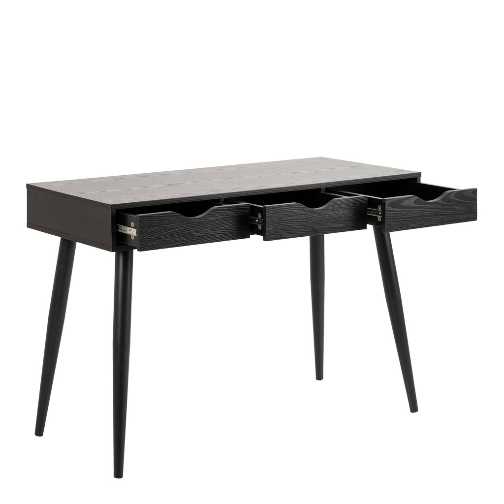 Neptun 3 Drawer Office Desk in Black - image 4