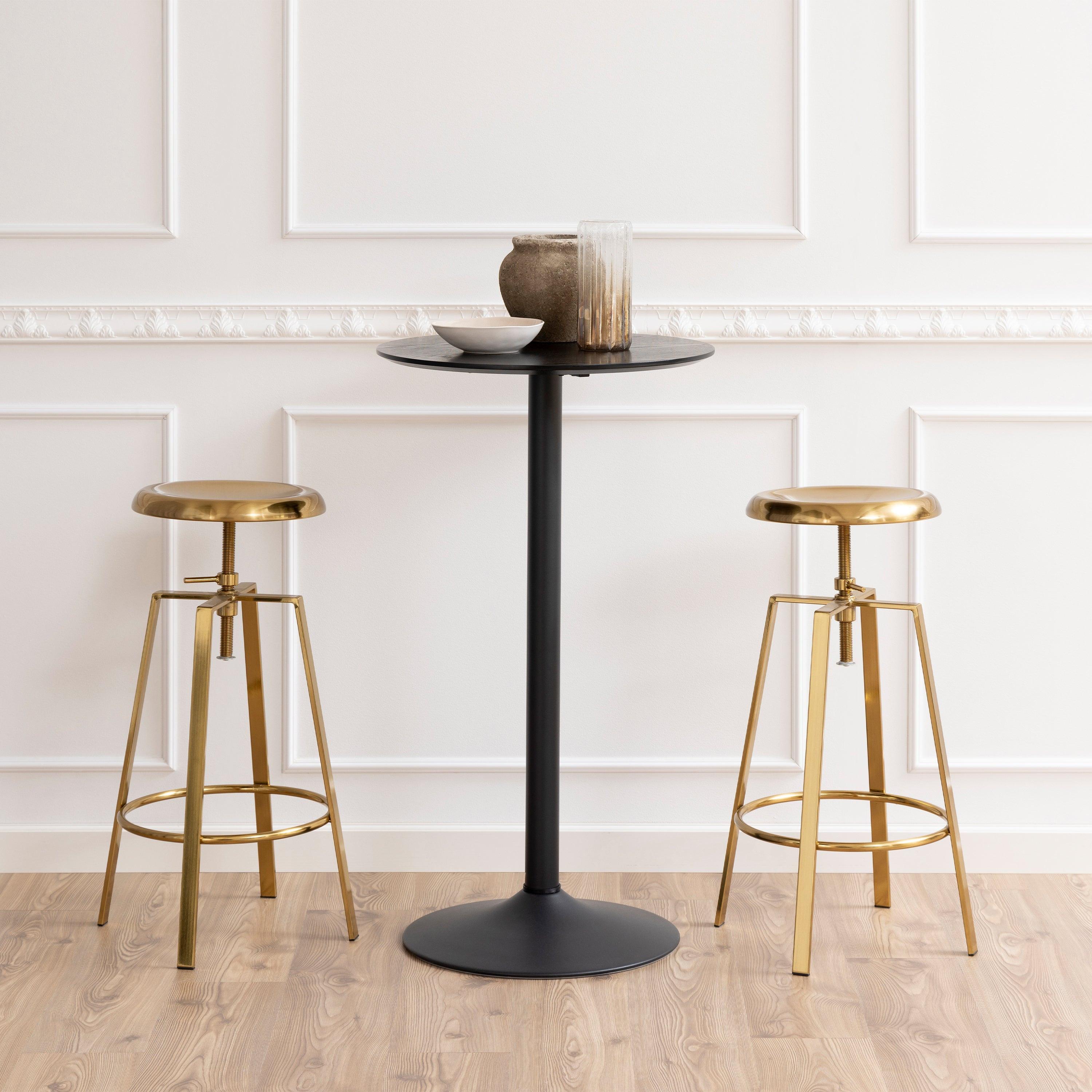 Ibiza Tall Round Bar Table with Black Ash Top and Matt Black Base - image 2