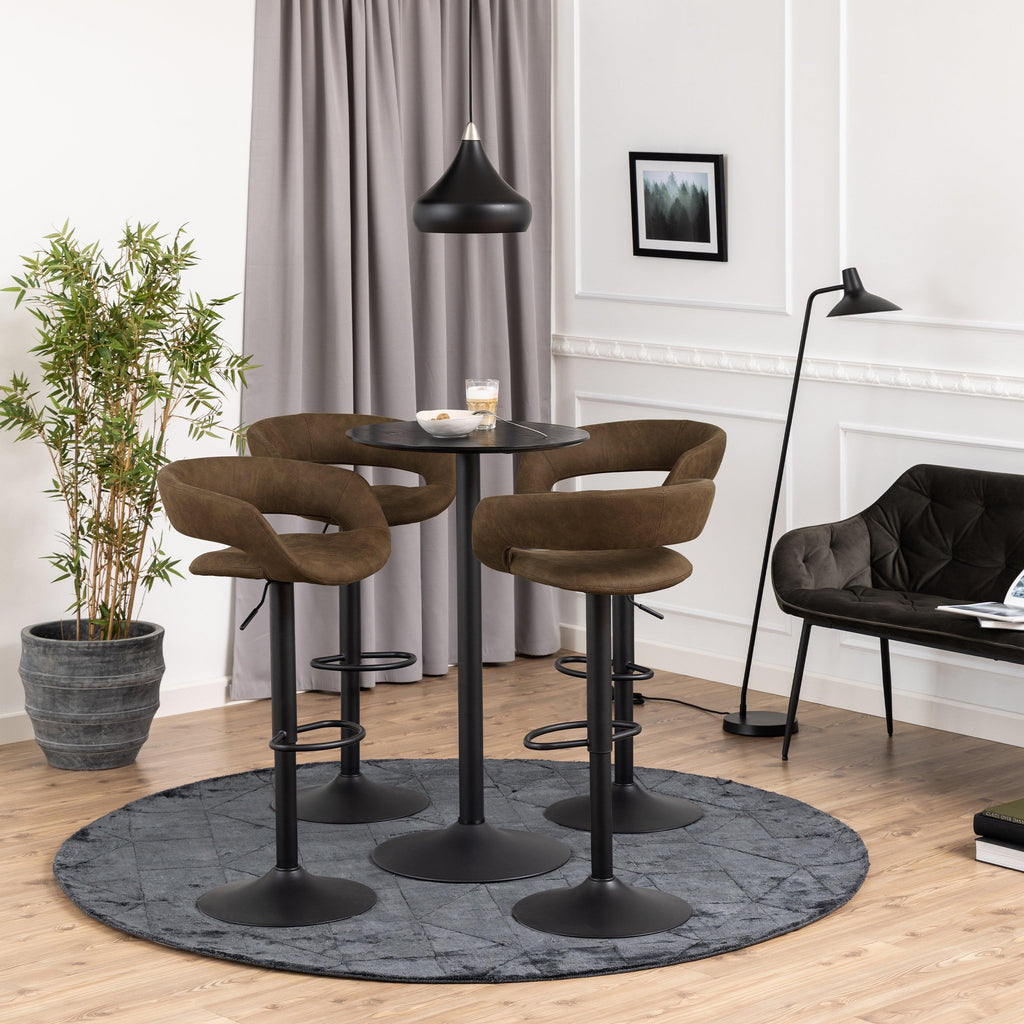Ibiza Tall Round Bar Table with Black Ash Top and Matt Black Base - image 3