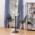 Ibiza Tall Round Bar Table with Black Ash Top and Matt Black Base - image 5