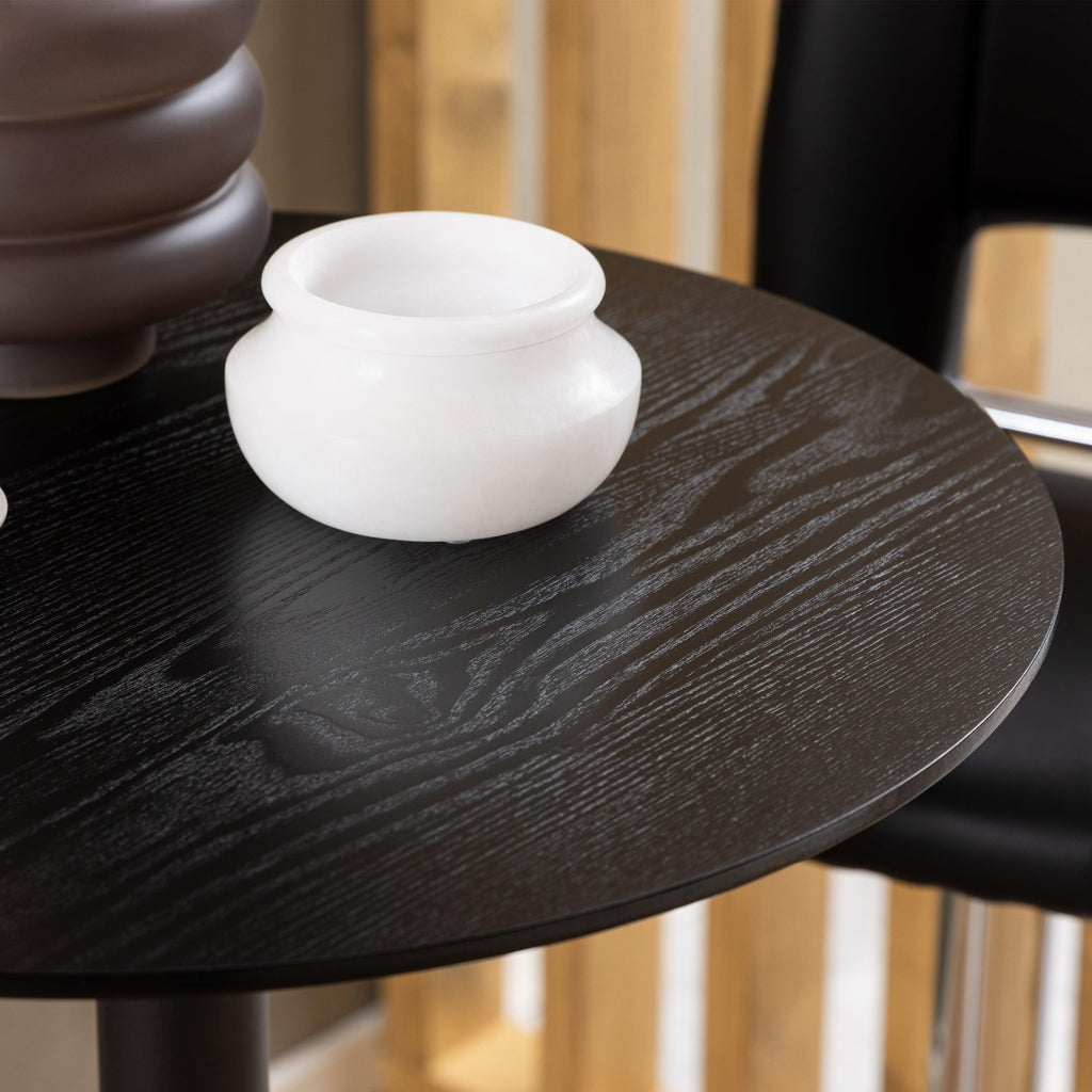 Ibiza Tall Round Bar Table with Black Ash Top and Matt Black Base - image 6