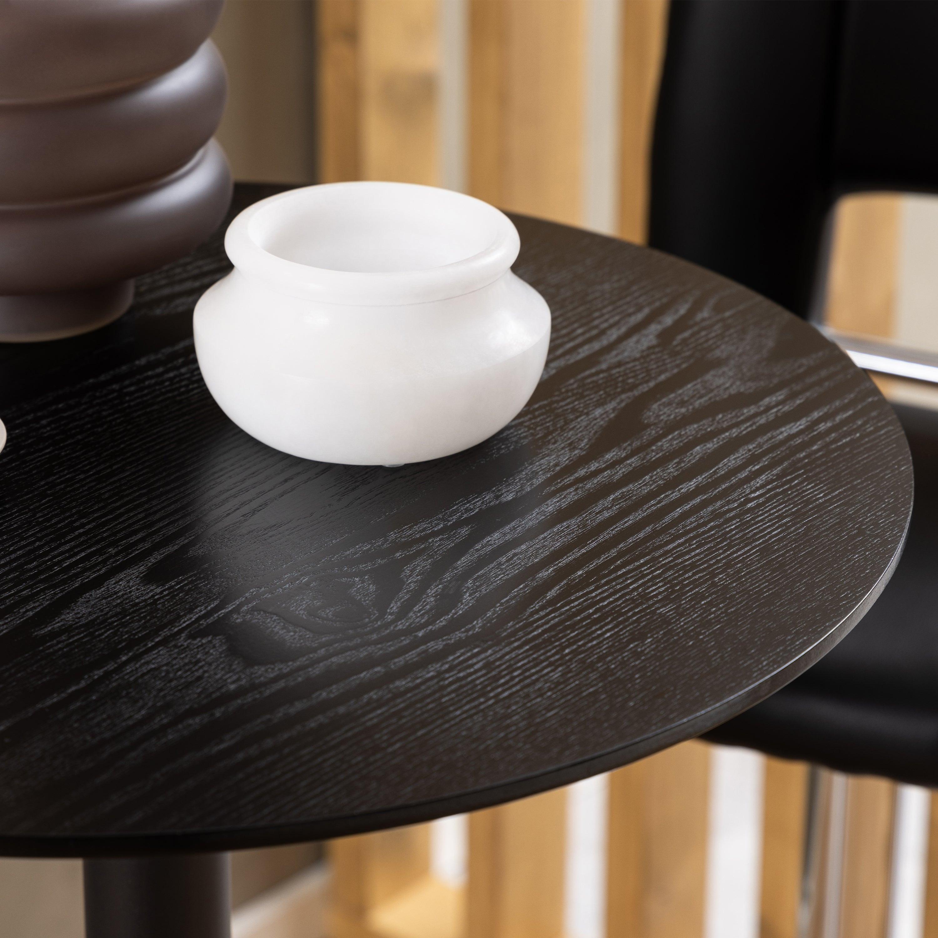 Ibiza Tall Round Bar Table with Black Ash Top and Matt Black Base - image 6