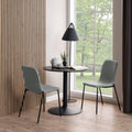 Ibiza Small Round CafÃ© Table with Black Ash Top and Matt Black Base - image 2