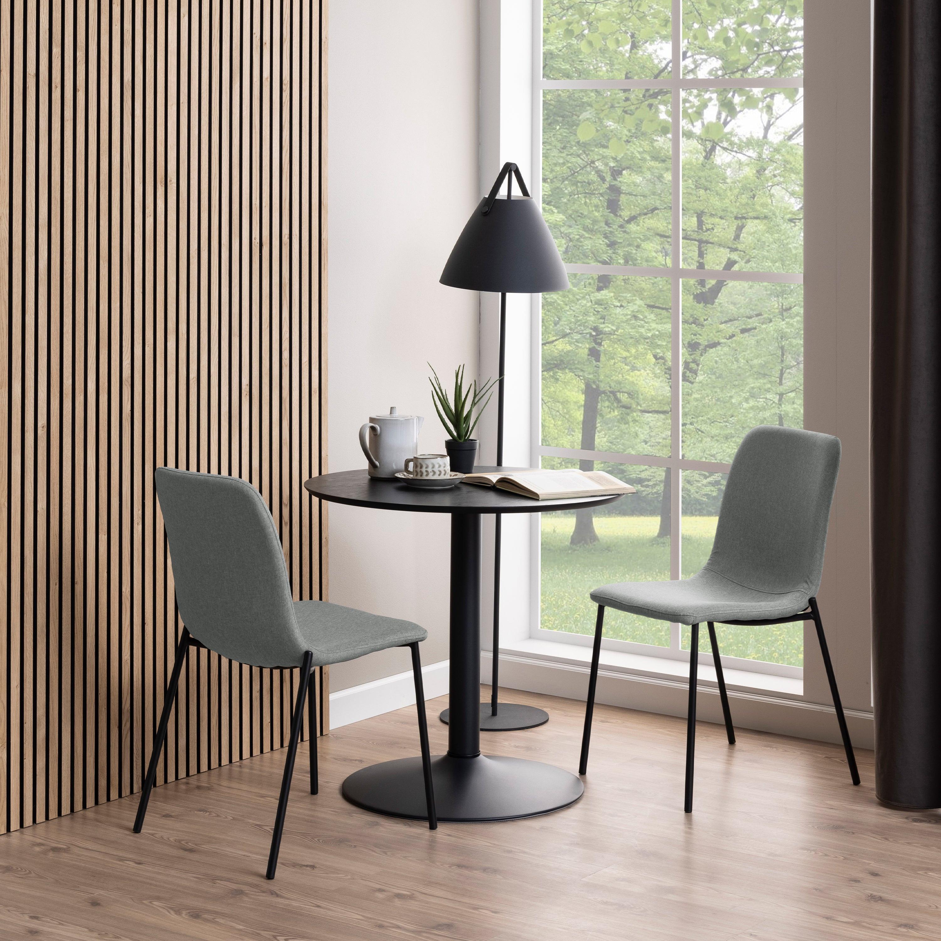 Ibiza Small Round CafÃ© Table with Black Ash Top and Matt Black Base - image 2