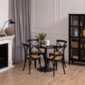 Ibiza Small Round CafÃ© Table with Black Ash Top and Matt Black Base - image 3
