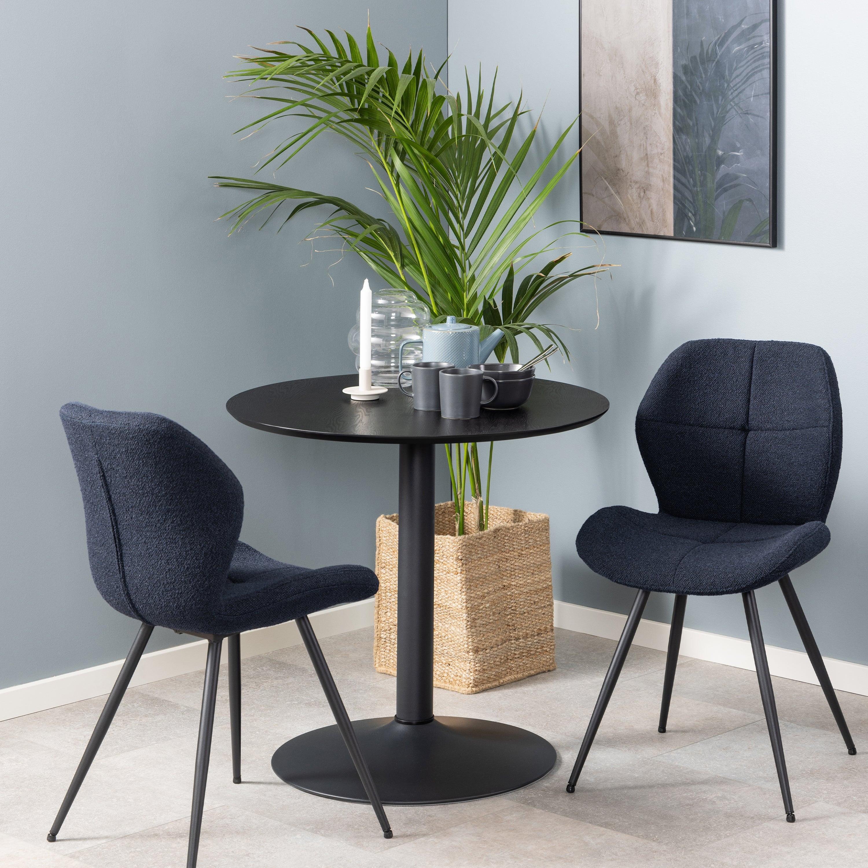 Ibiza Small Round CafÃ© Table with Black Ash Top and Matt Black Base - image 4