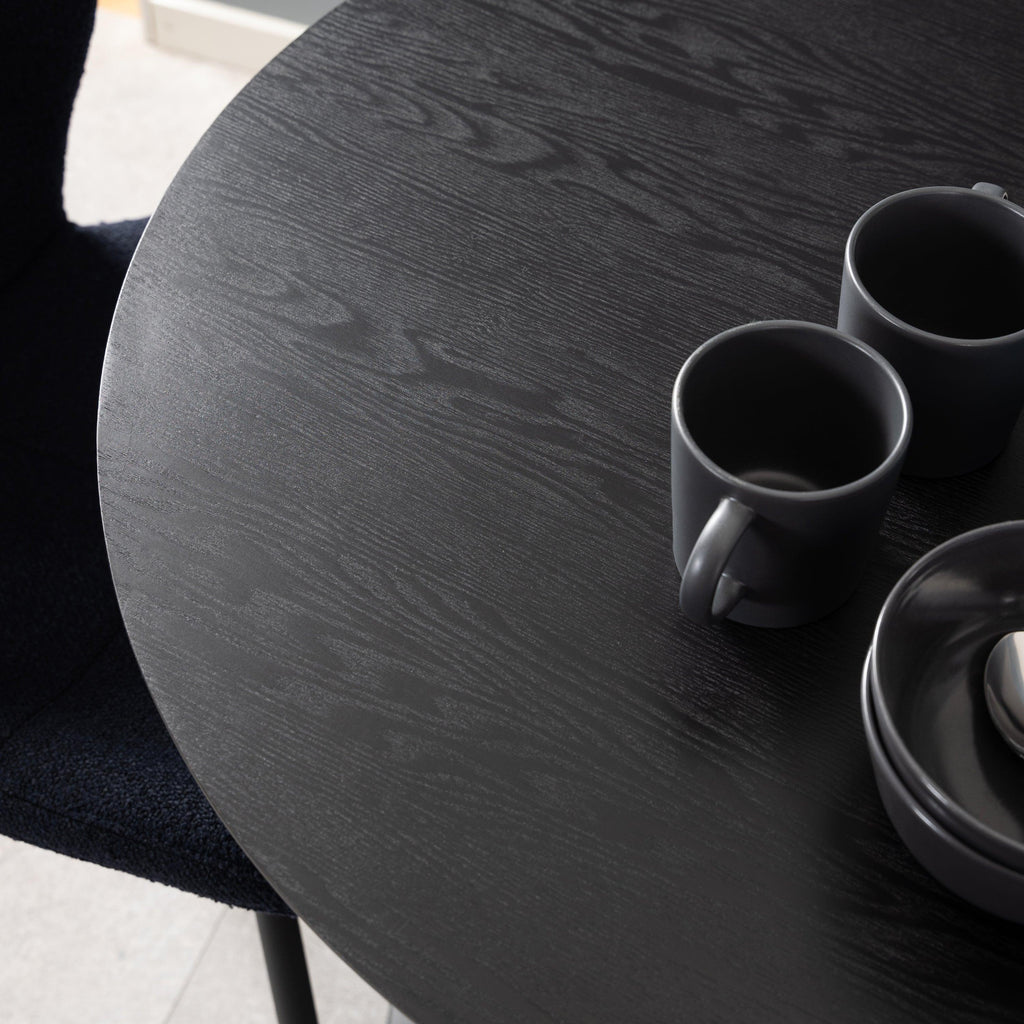 Ibiza Small Round CafÃ© Table with Black Ash Top and Matt Black Base - image 5