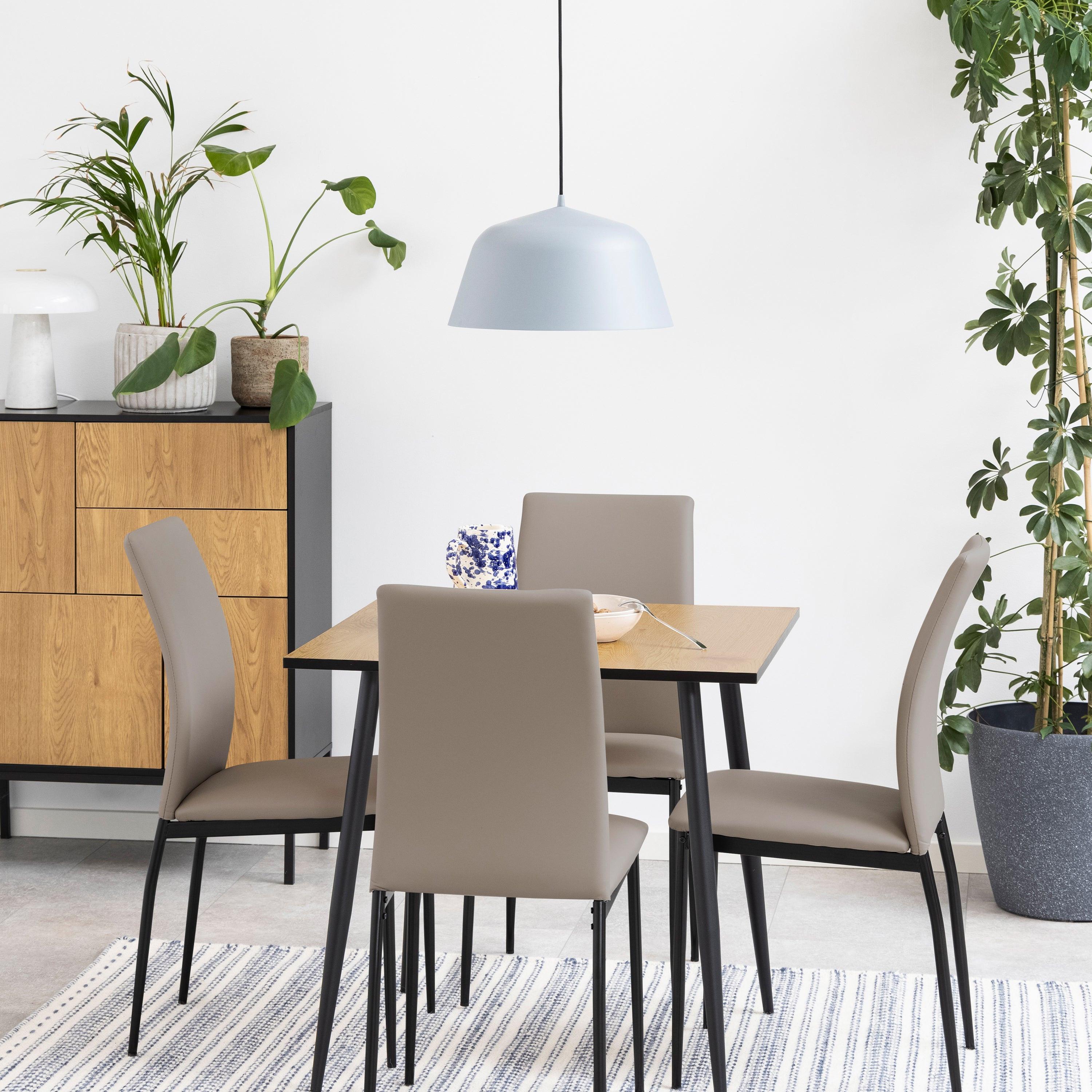 Wilma Small Dining Table in Oak & Black Legs 80x80cm - image 3
